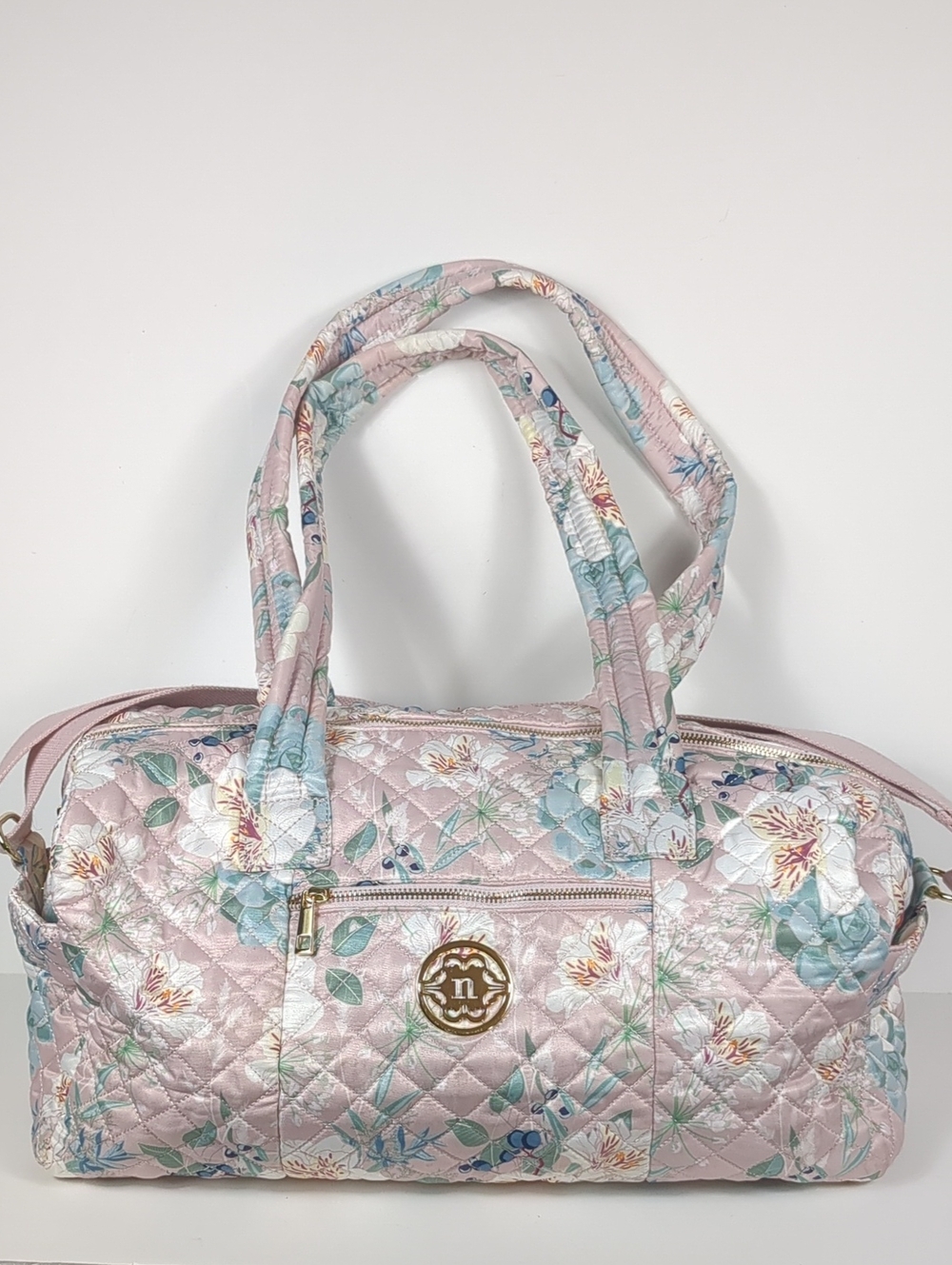 Nanette Lepore Pink Floral Quilted Women's Weekender/Overnight Bag